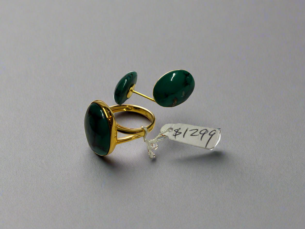 Turquoise ring with earing set.