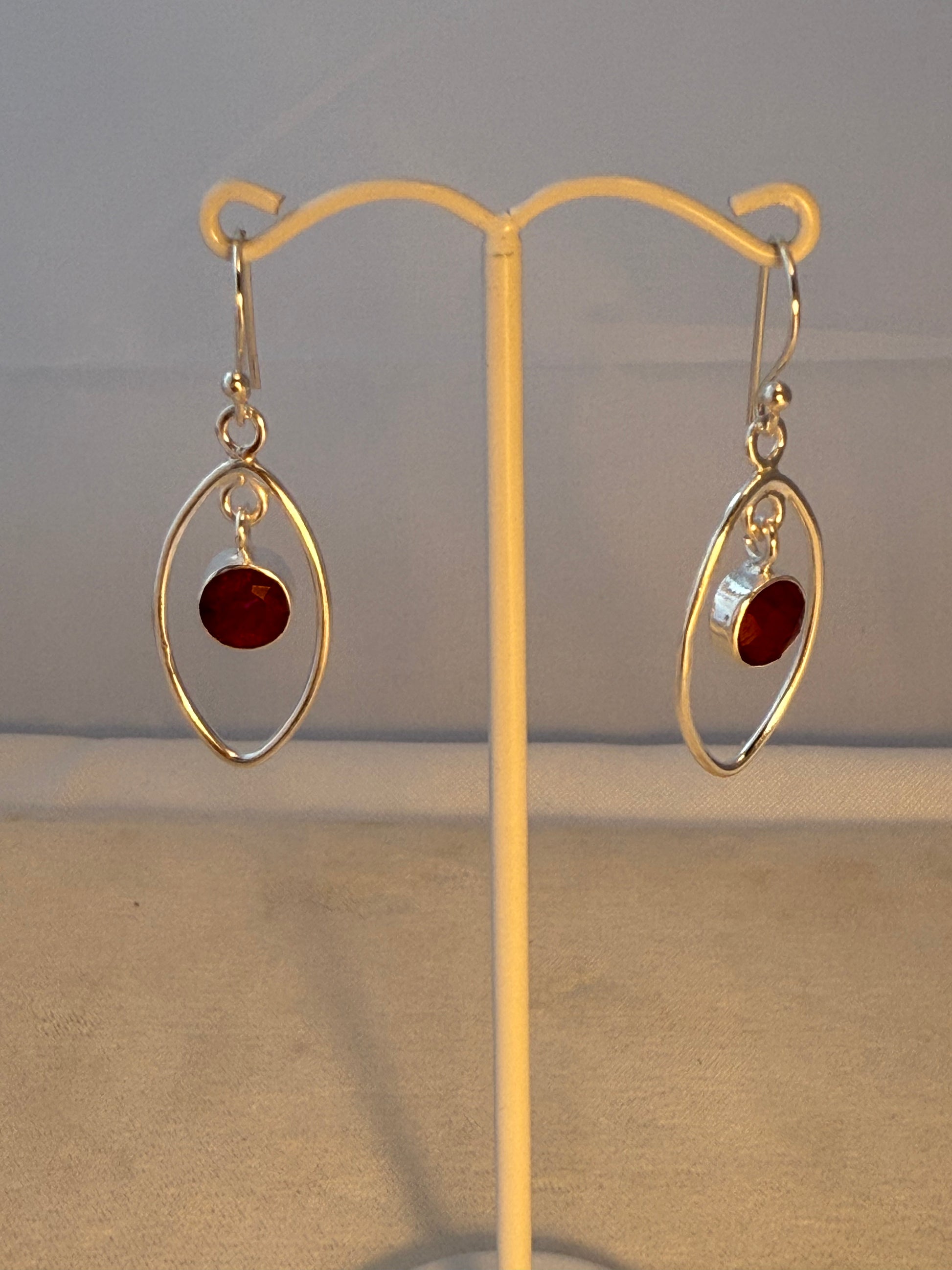 Carnelian sterling silver Earring