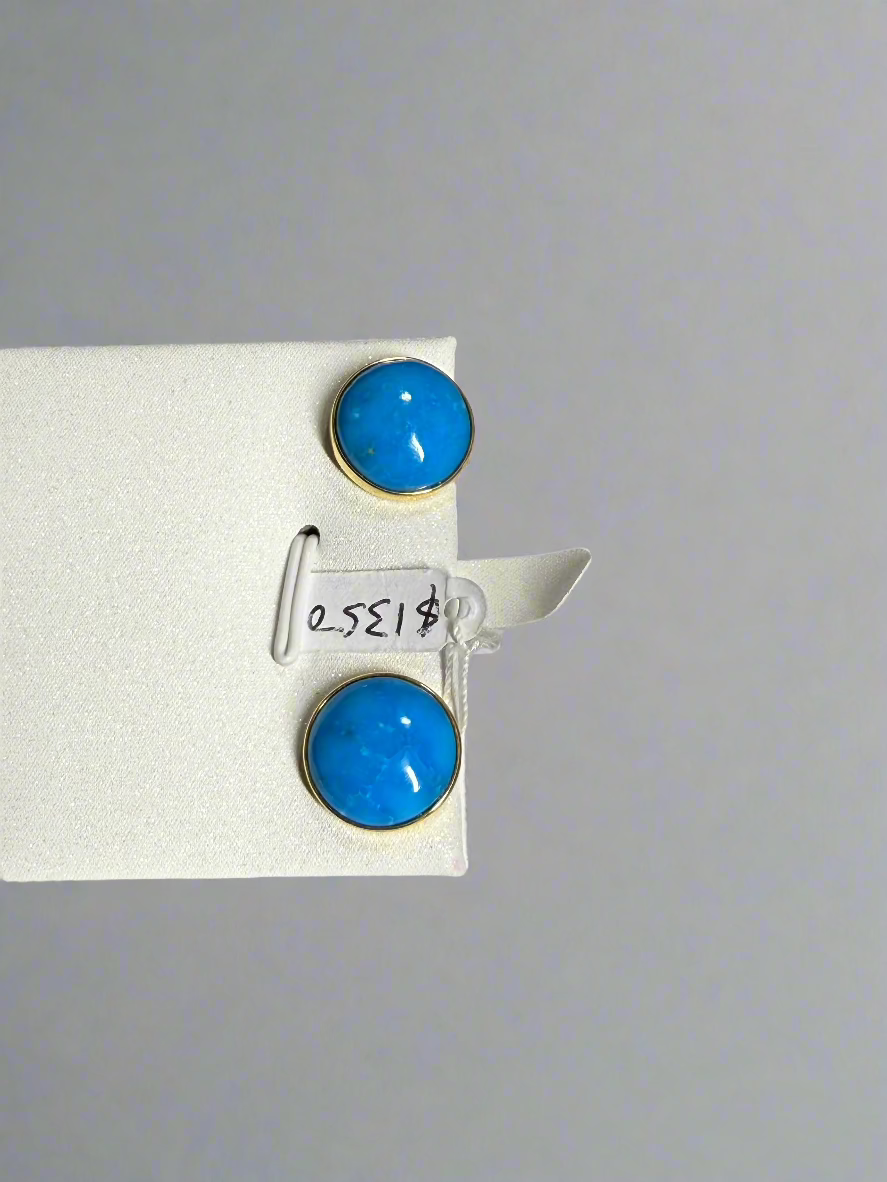 turquoise with 18k gold earring