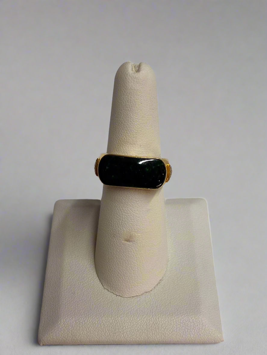 Jade on 18k gold ring