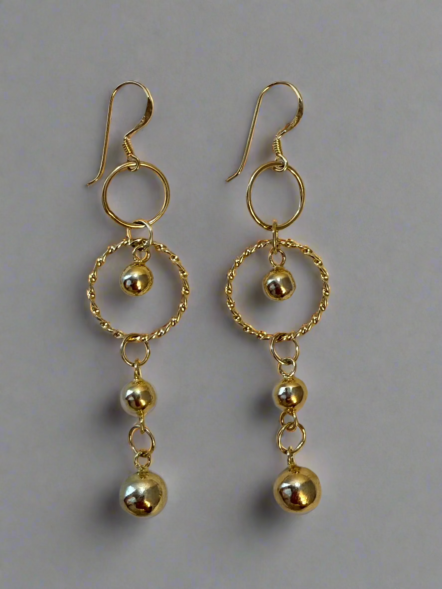 Gold plated sterling silver hoop