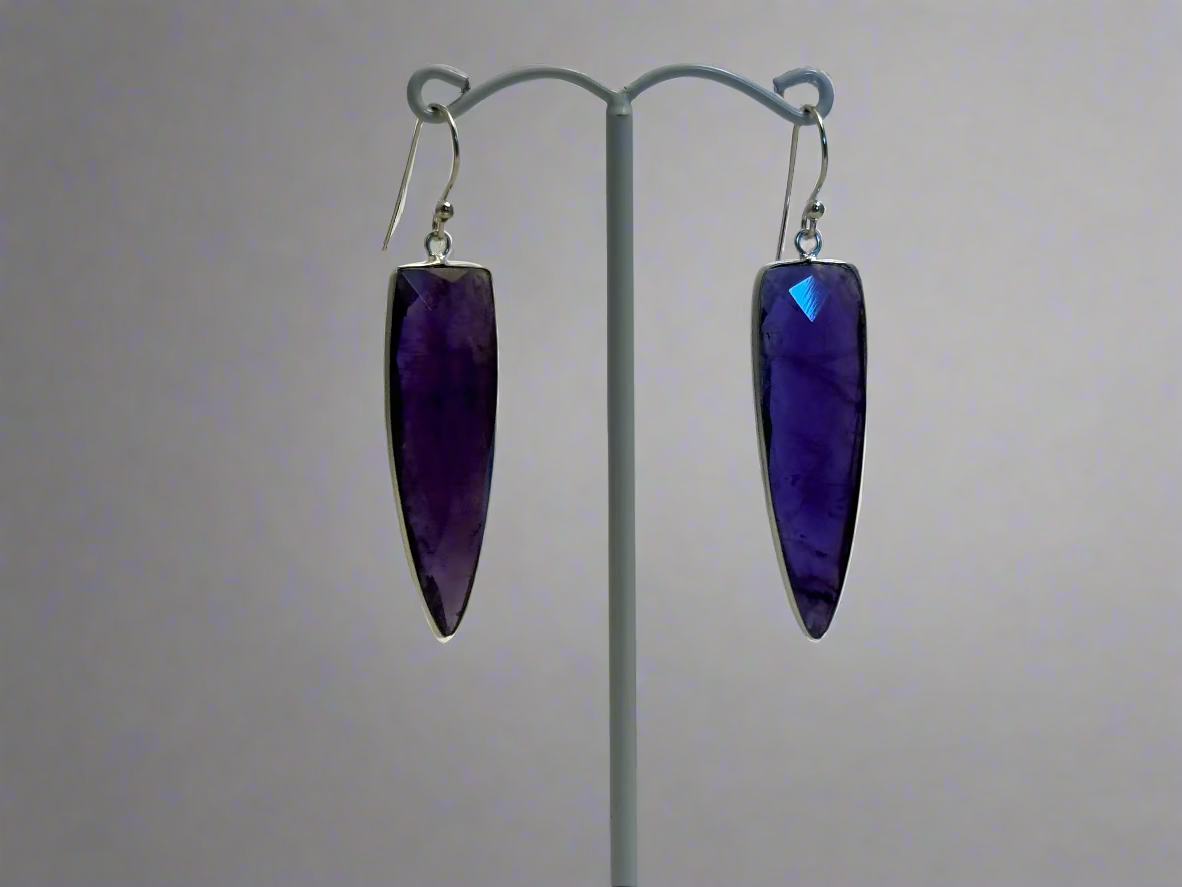 Amethyst drop earring
