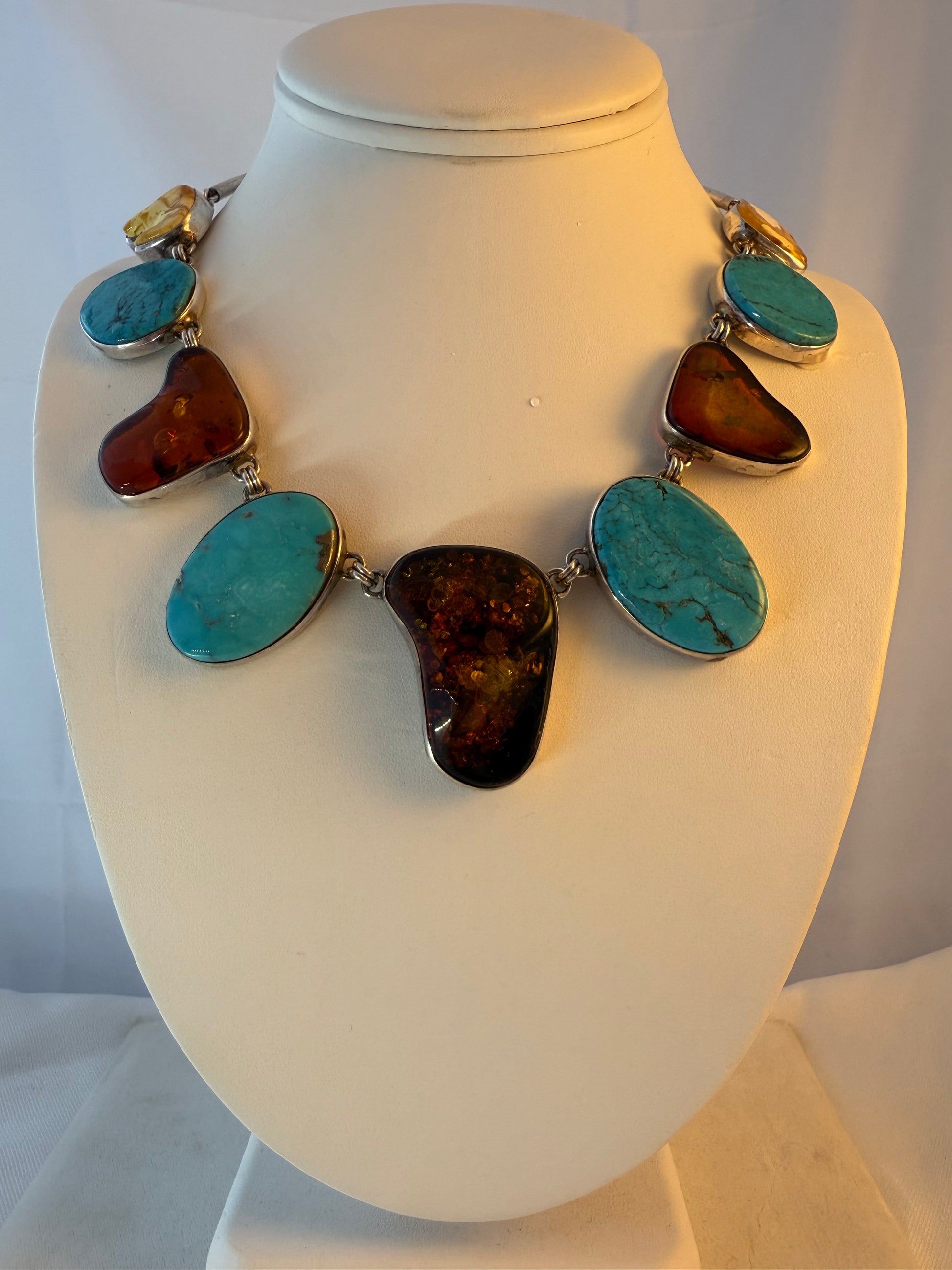 Turquoise and Amber necklace