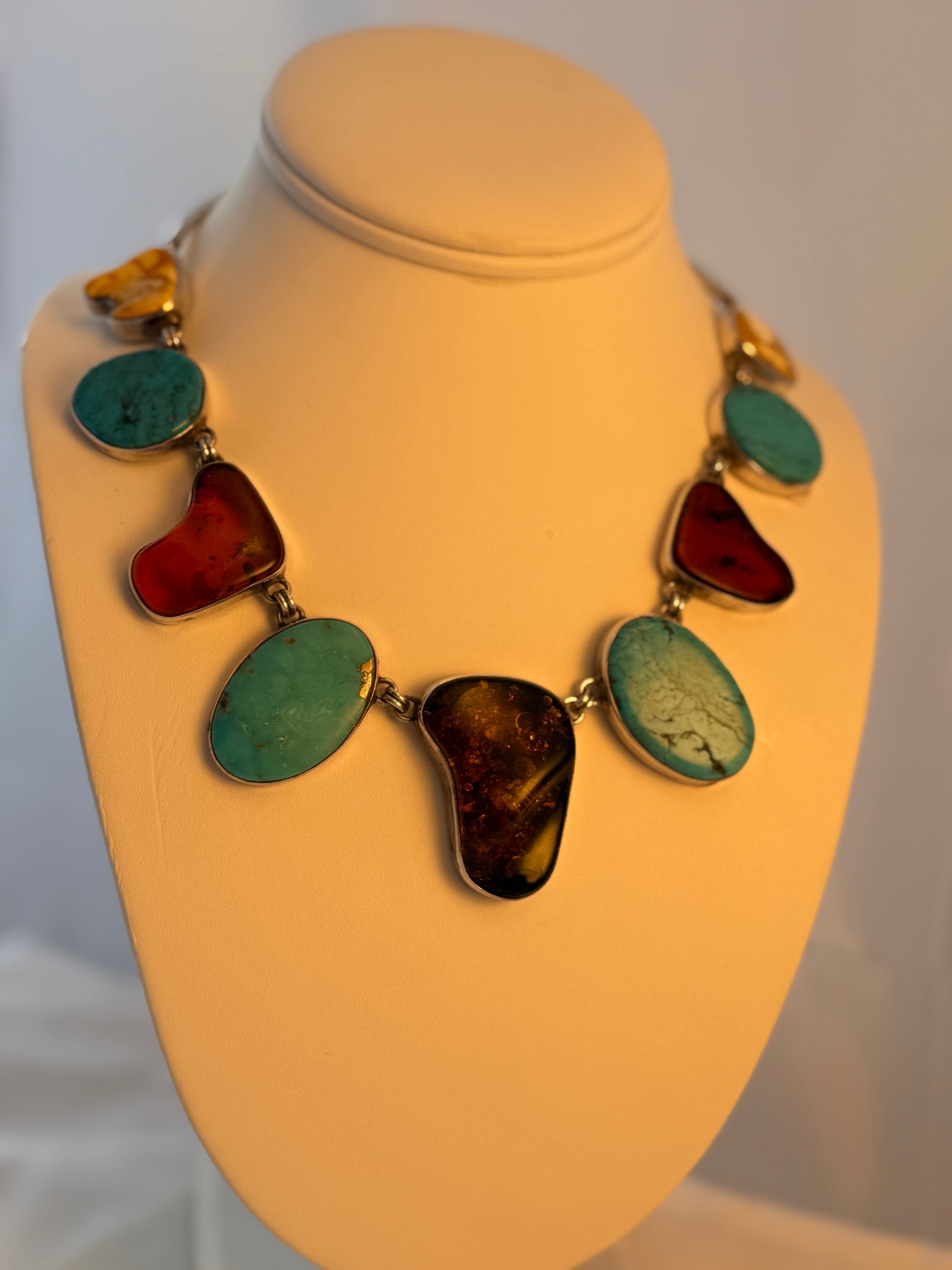 Turquoise and Amber necklace