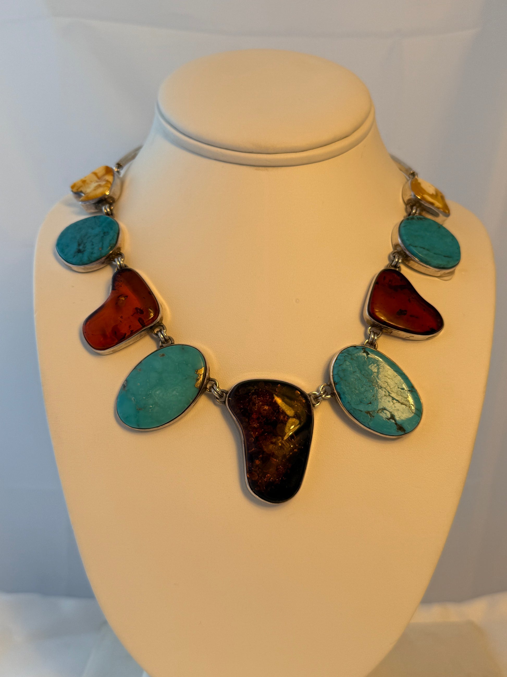 Turquoise and Amber necklace