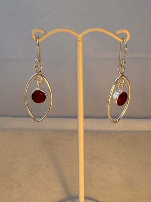 Carnelian sterling silver Earring