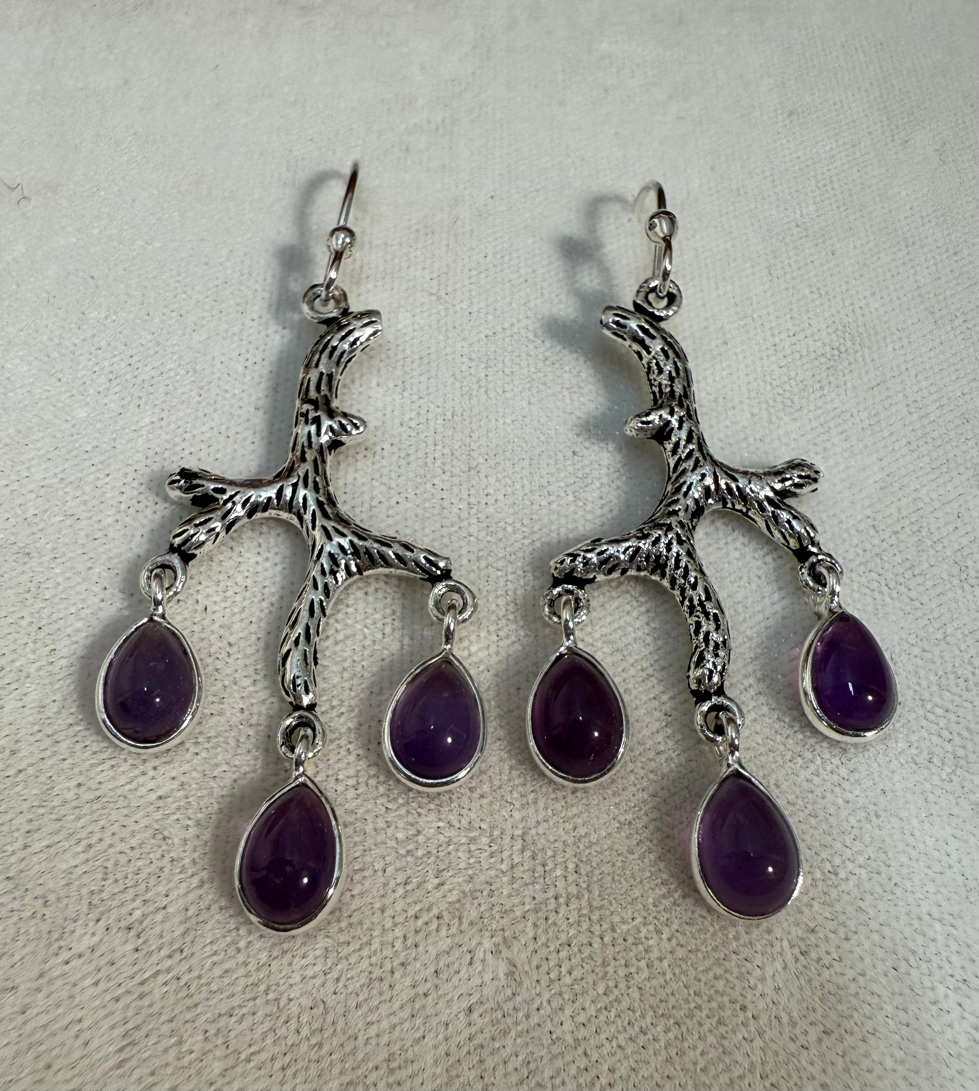 Amethyst branched earring