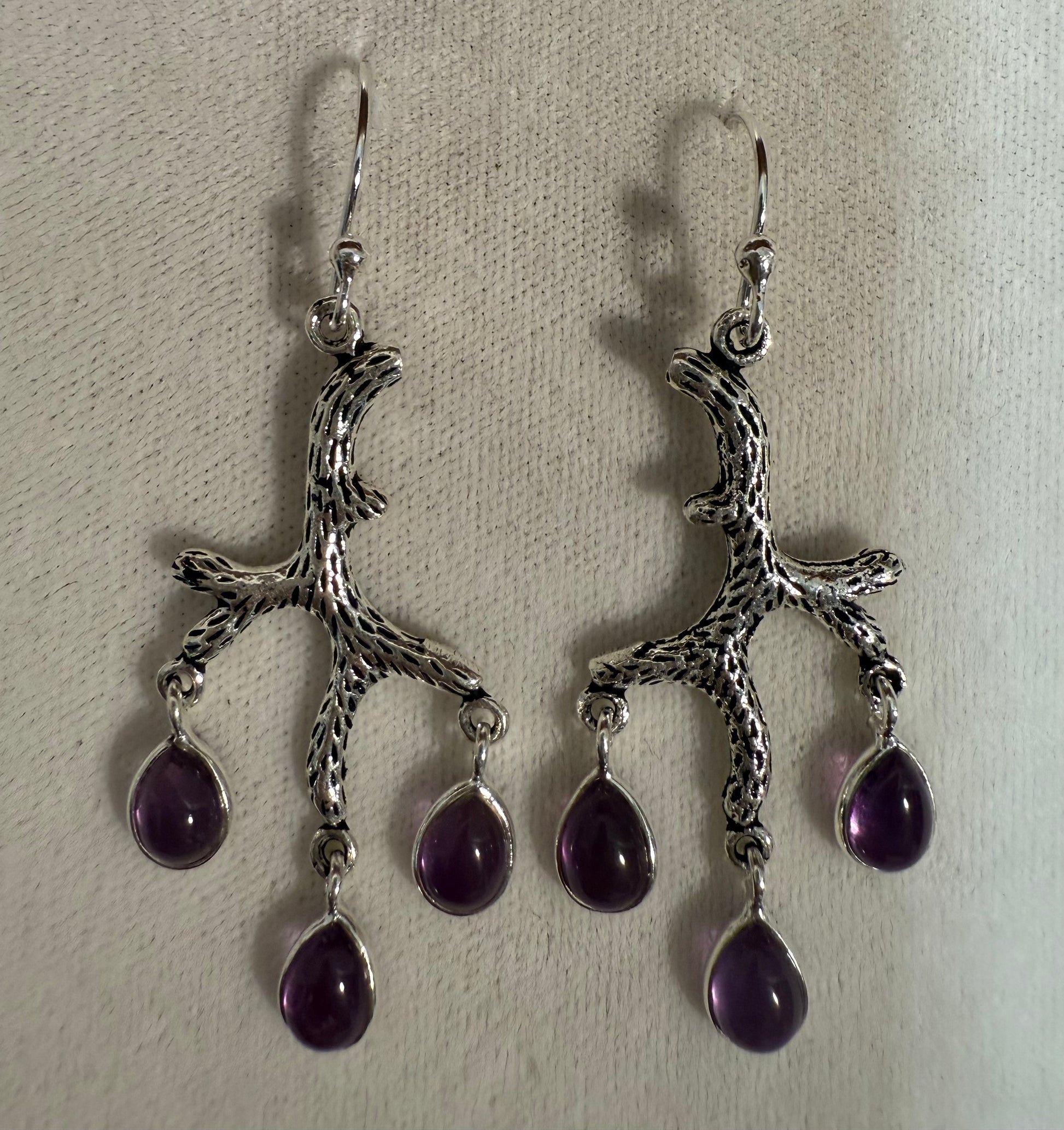 Amethyst branched earring
