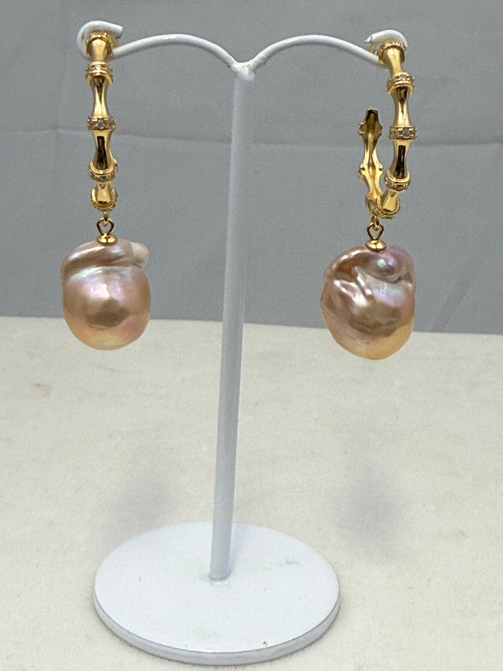 Bamboo shaped hoop earring