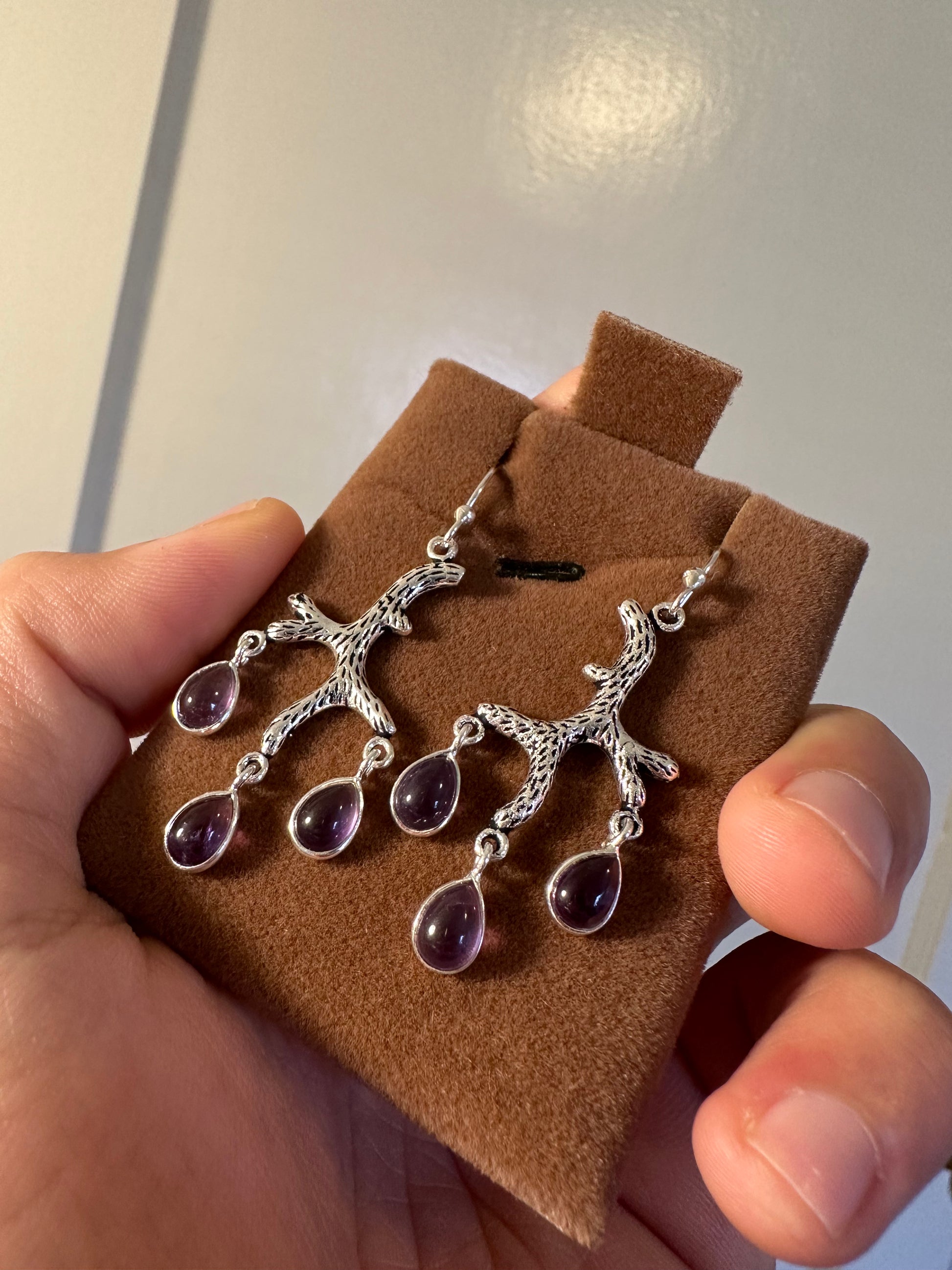 Amethyst branched earring