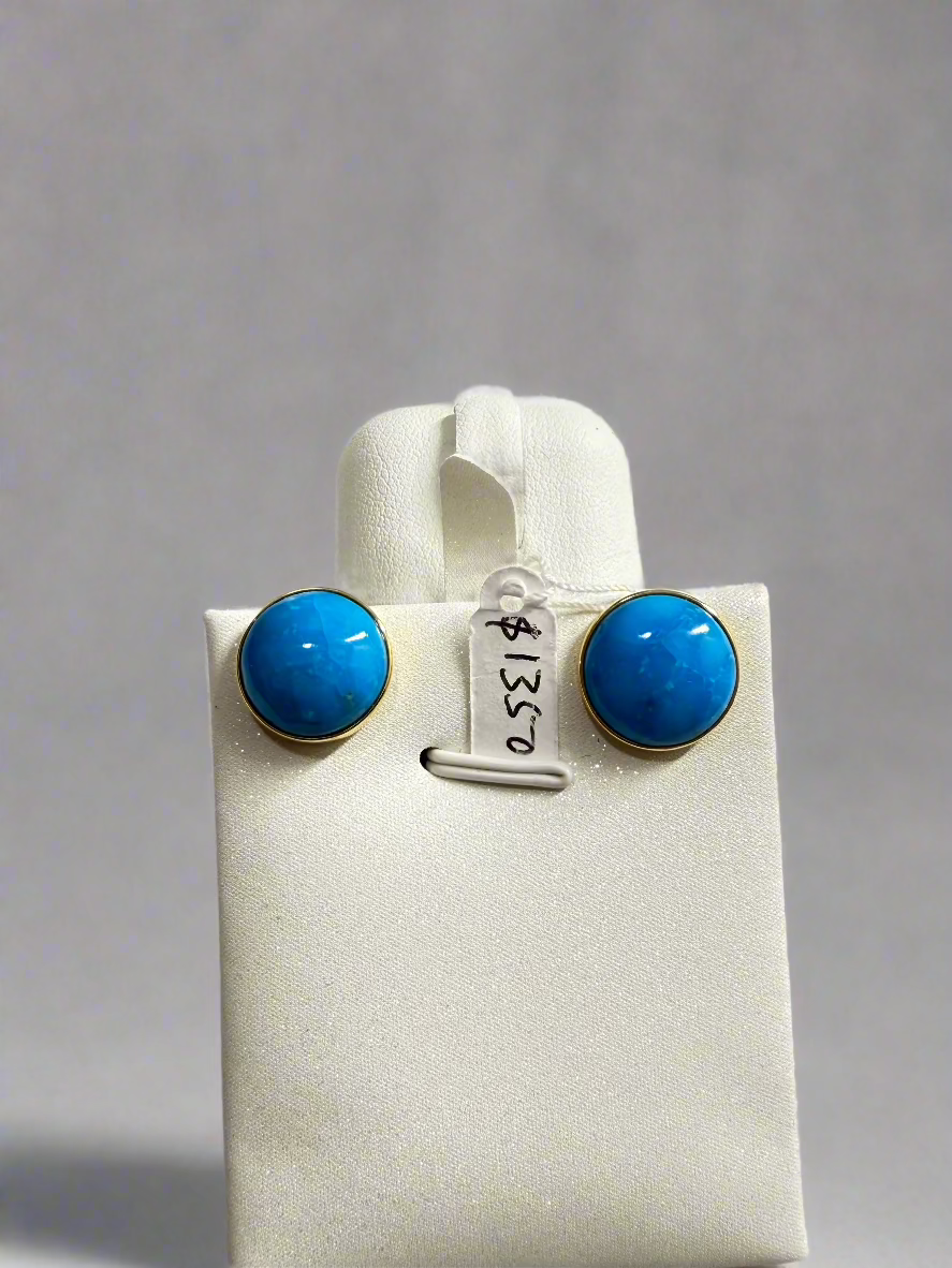 turquoise with 18k gold earring