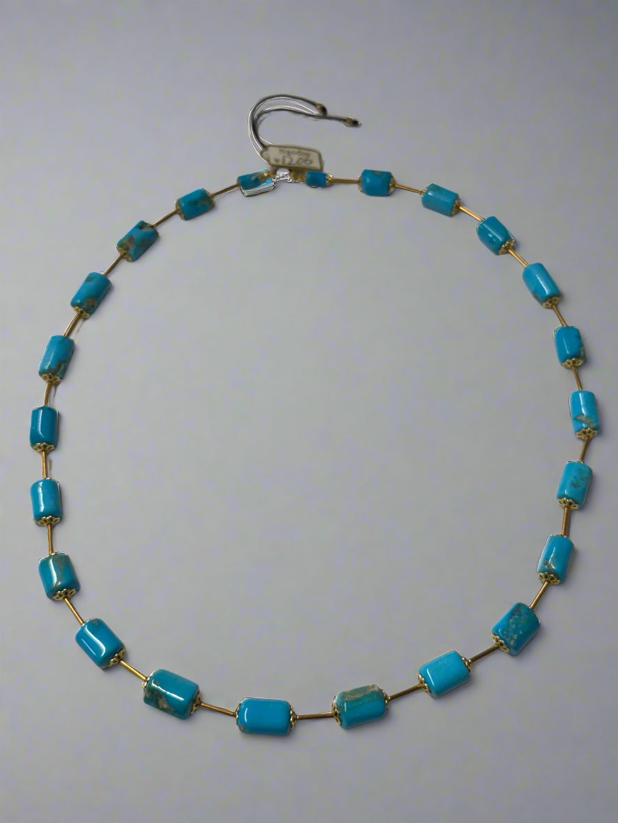 turquoise necklace.