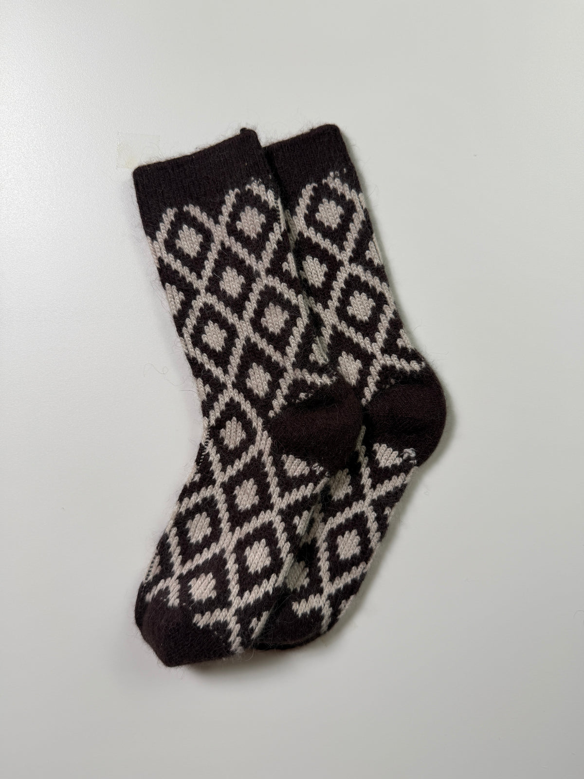 Heritage Diamond Knit Socks — Brown — IMG_8798