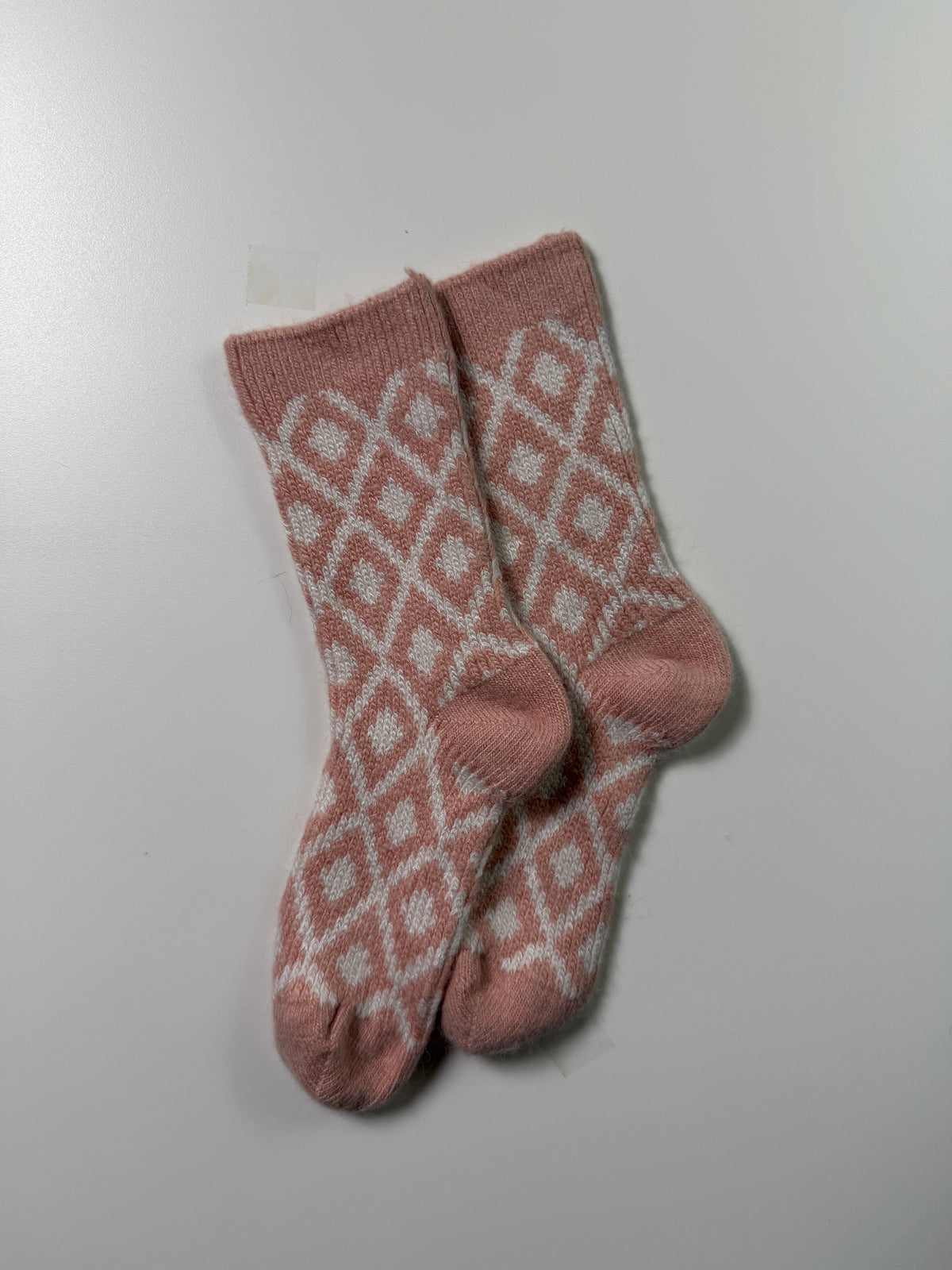 Heritage Diamond Knit Socks — Blush — IMG_8800