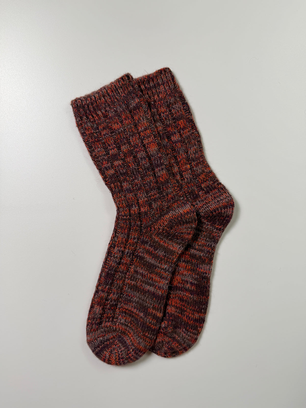 Marled Knit Socks — Rust Marled — IMG_8830