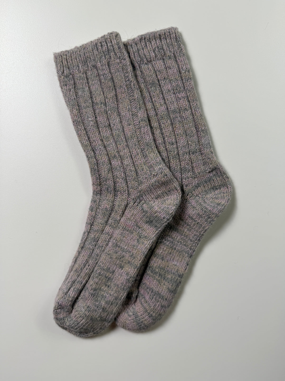 Marled Knit Socks — Taupe Marled — IMG_8832