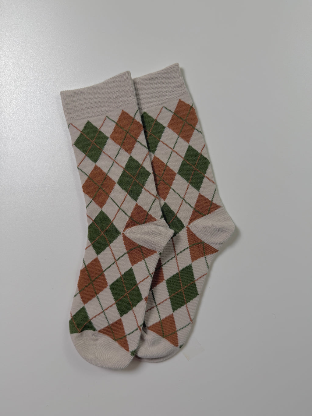 Heritage Pattern Socks — Cream Argyle — IMG_8840
