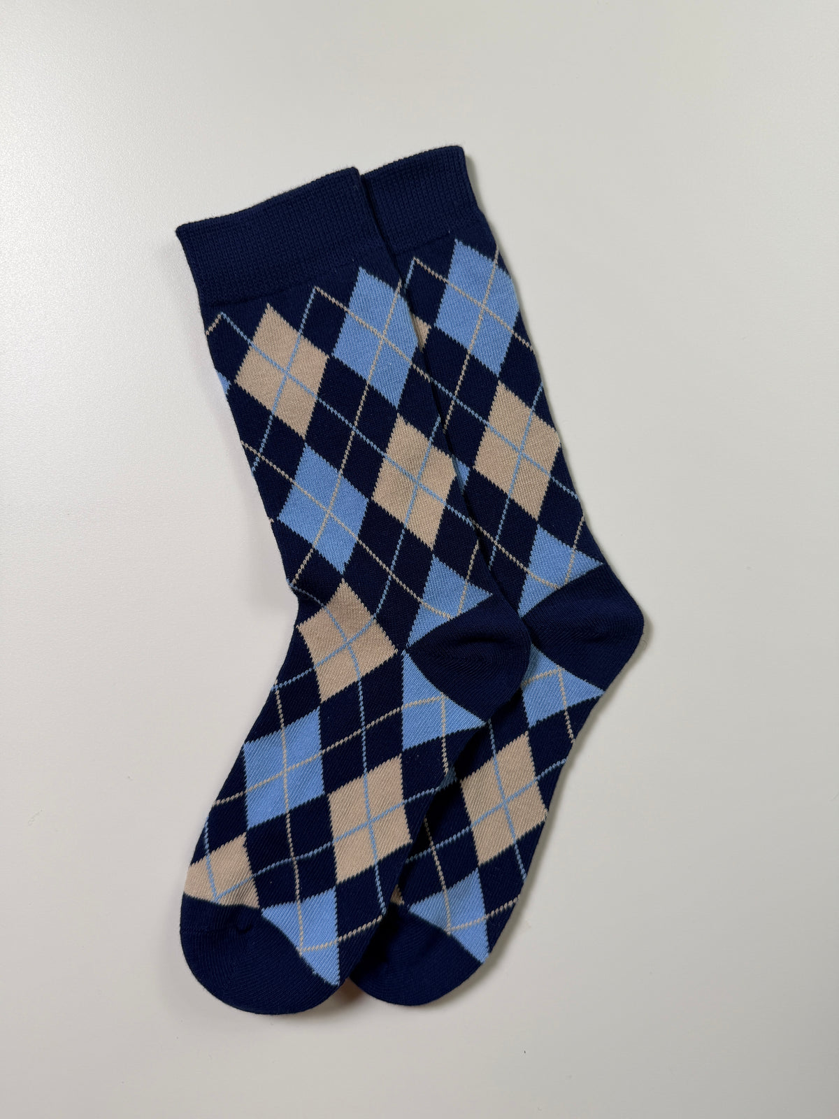 Heritage Pattern Socks — Blue Argyle — IMG_8844