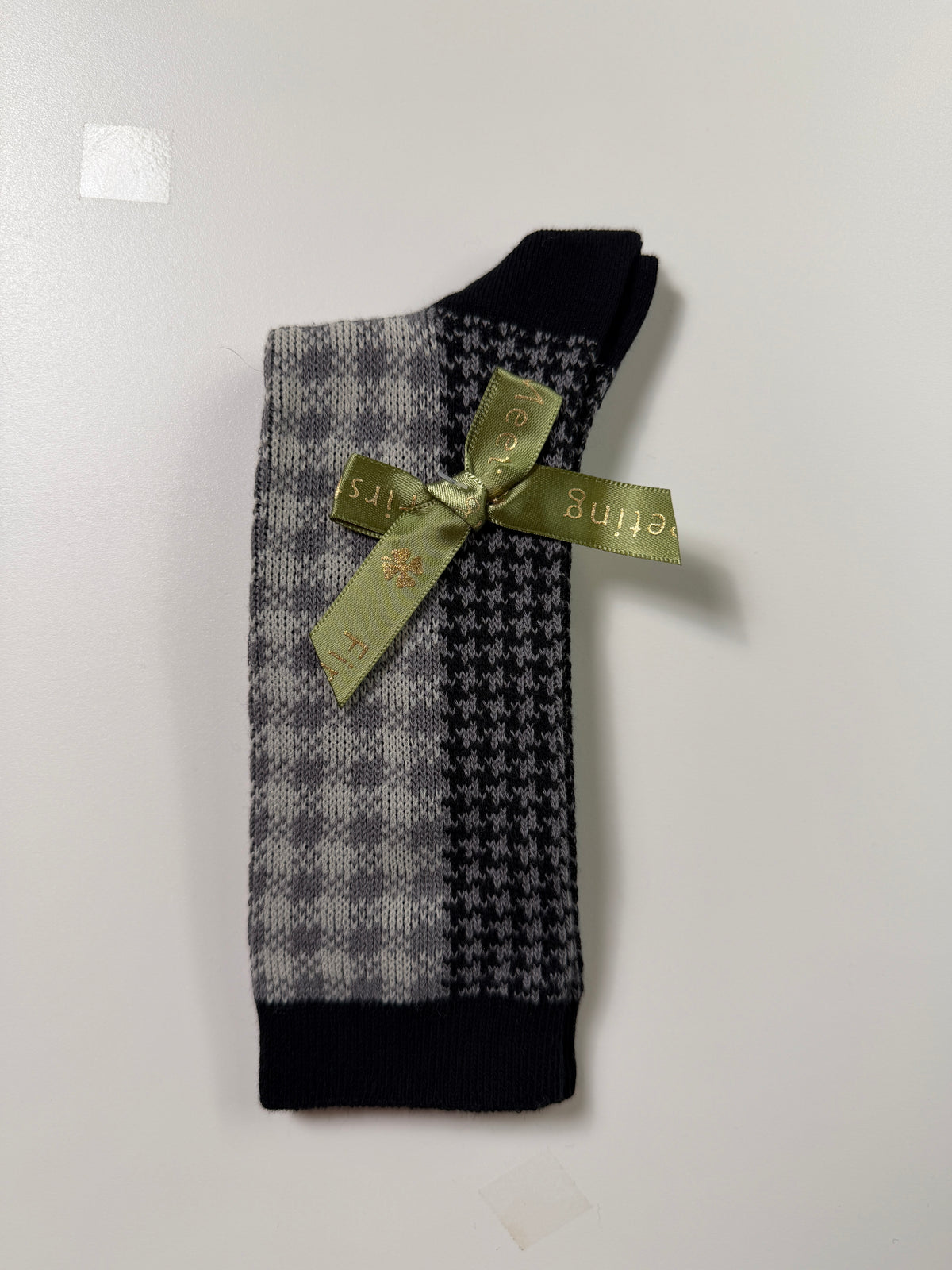 Boutique Pattern Socks — Black Gingham — IMG_8874