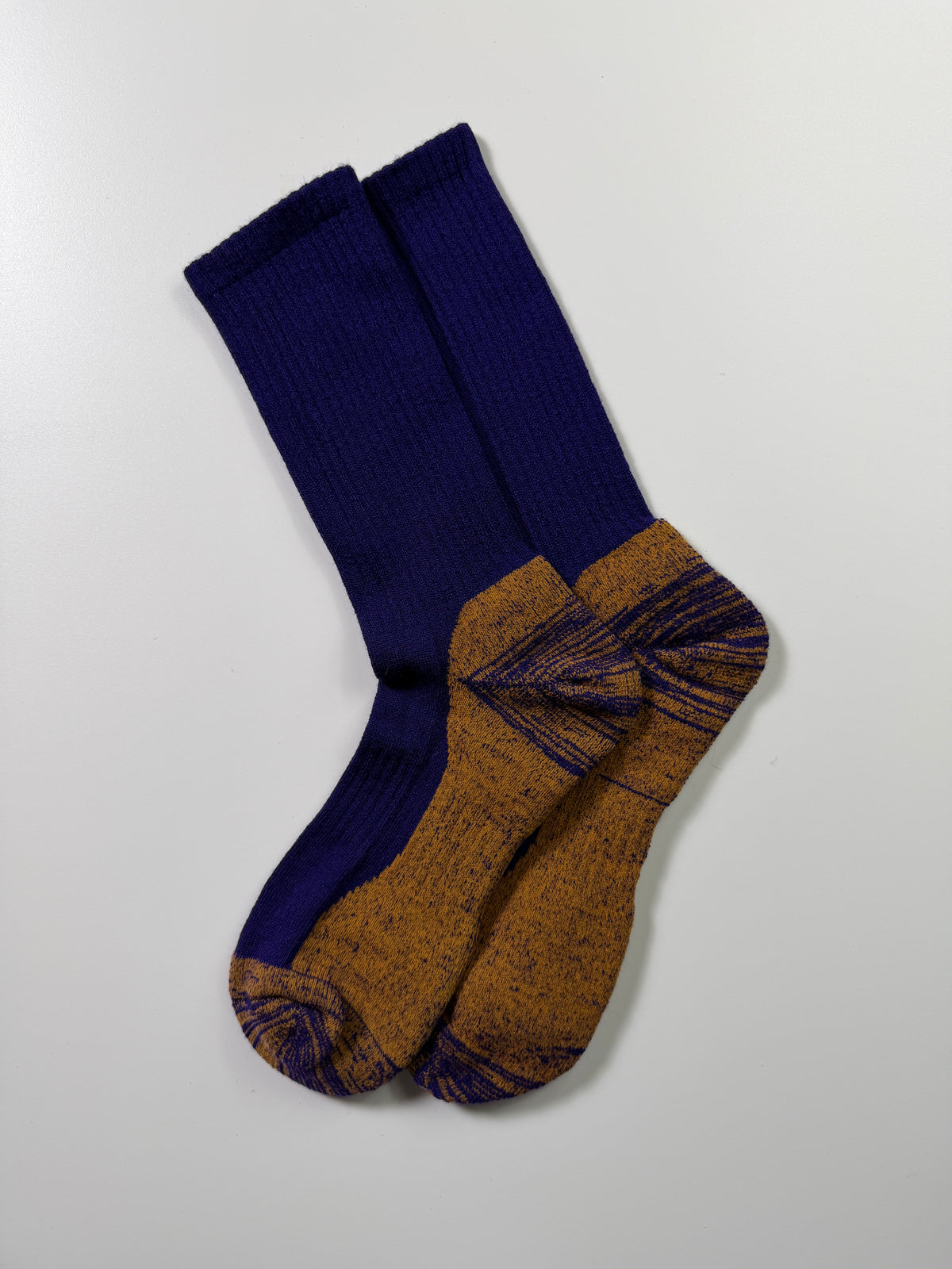 Munsel Alpine Contrast Socks in Purple and Tan