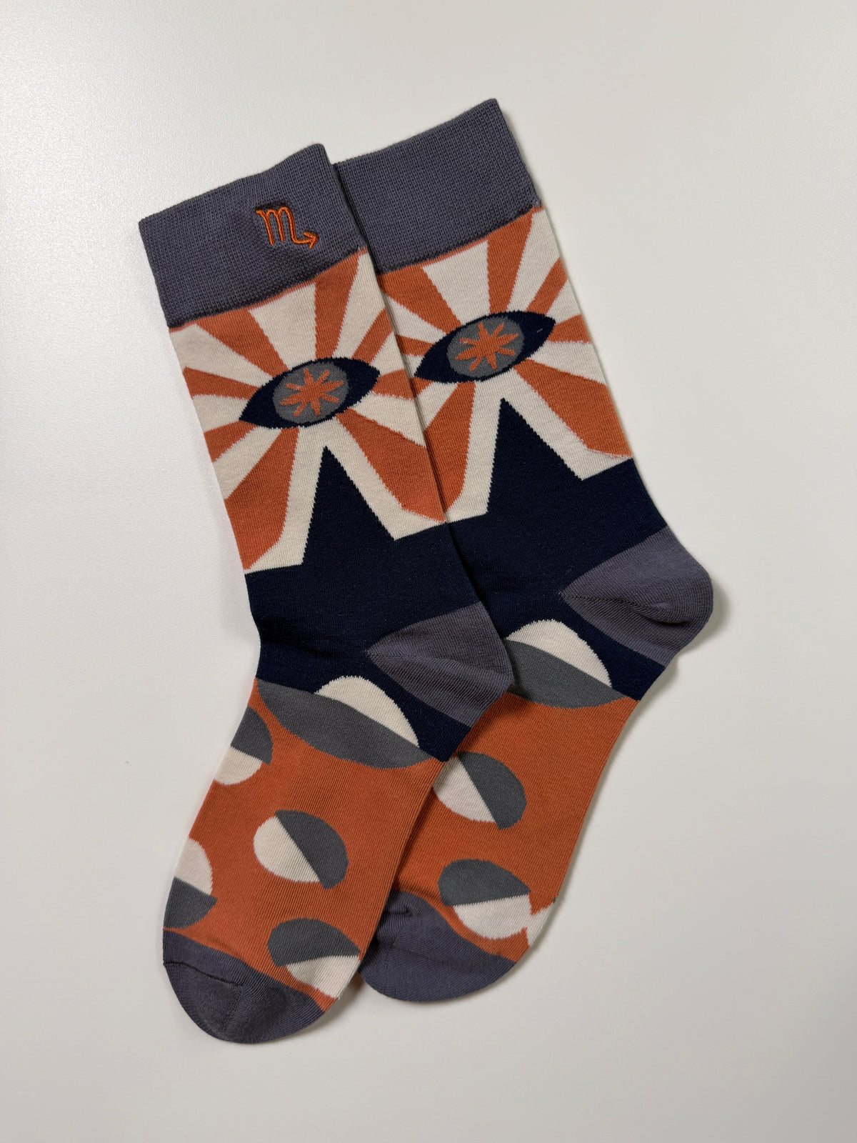 Munsel Smooth Graphic Crew Socks in Blue Geo