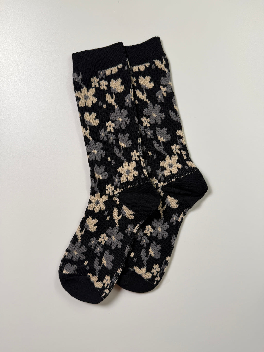 Munsel Boutique Pattern Socks in Black Floral