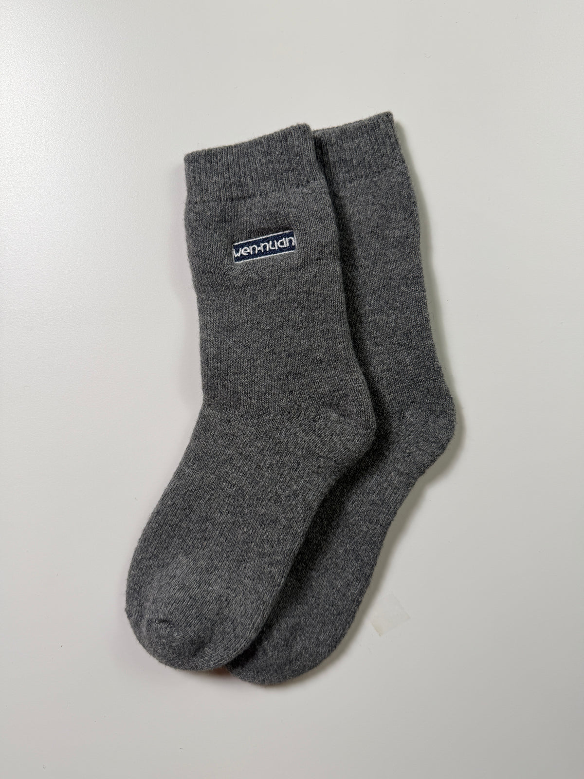 Munsel Classic Knit Crew Socks in Dark Gray