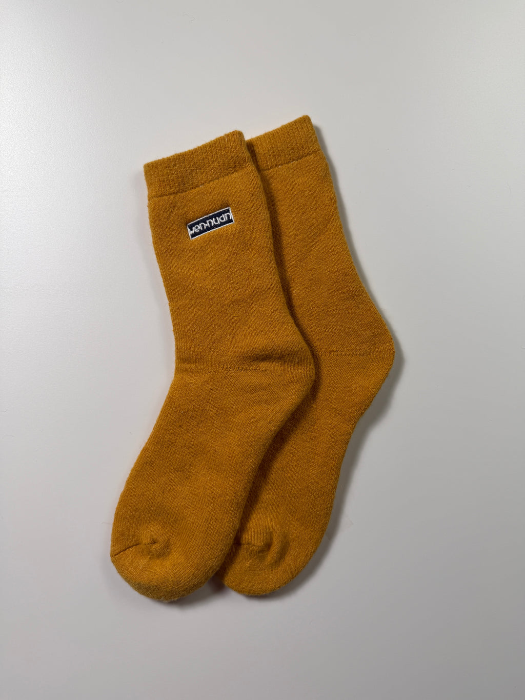 Munsel Classic Knit Crew Socks in Mustard