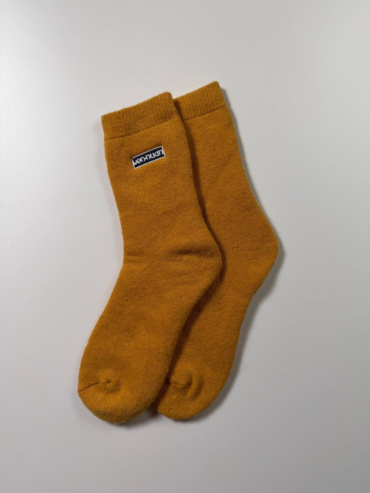 Munsel Classic Knit Crew Socks in Mustard