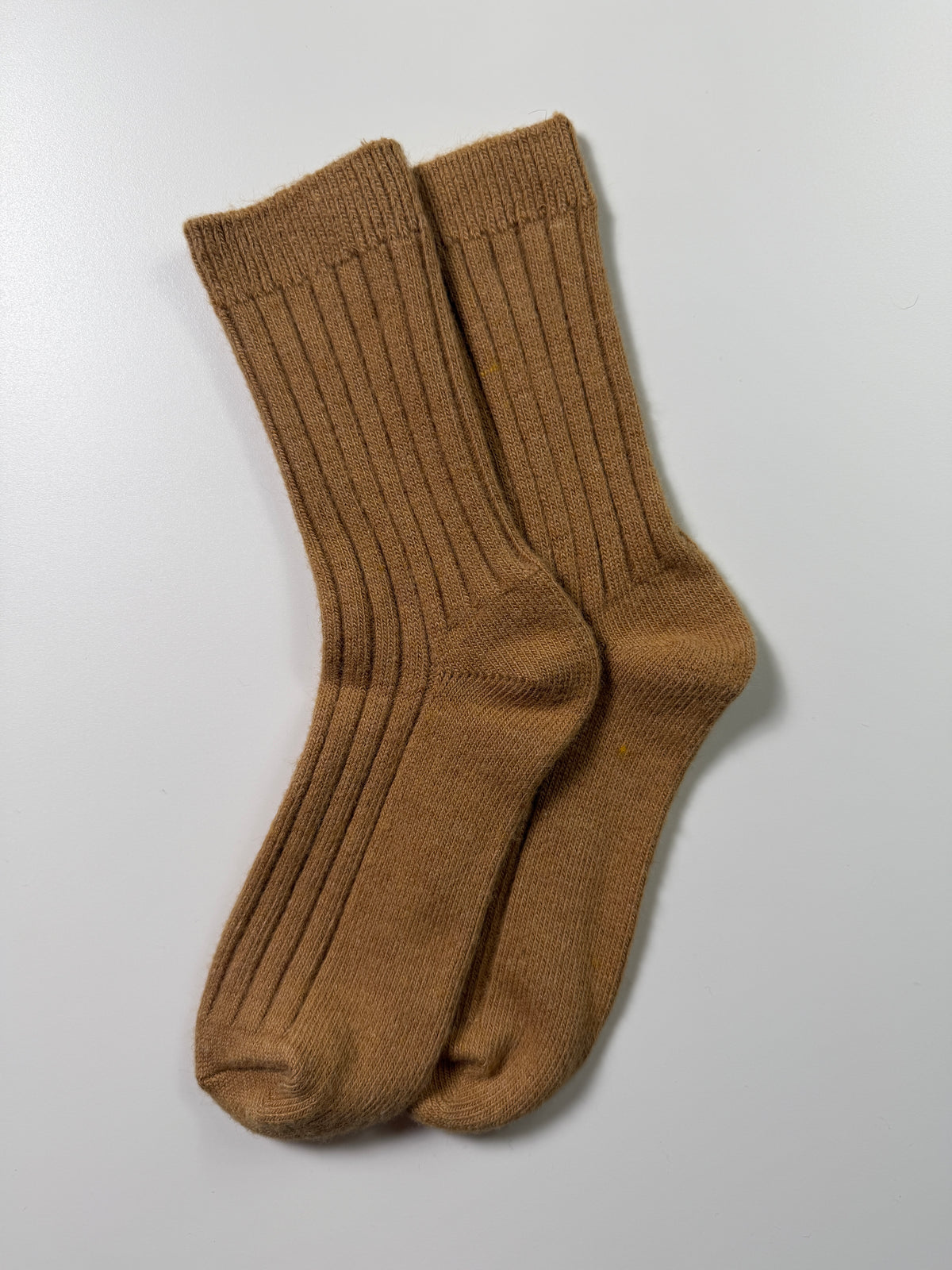 Munsel Classic Ribbed Socks in Camel