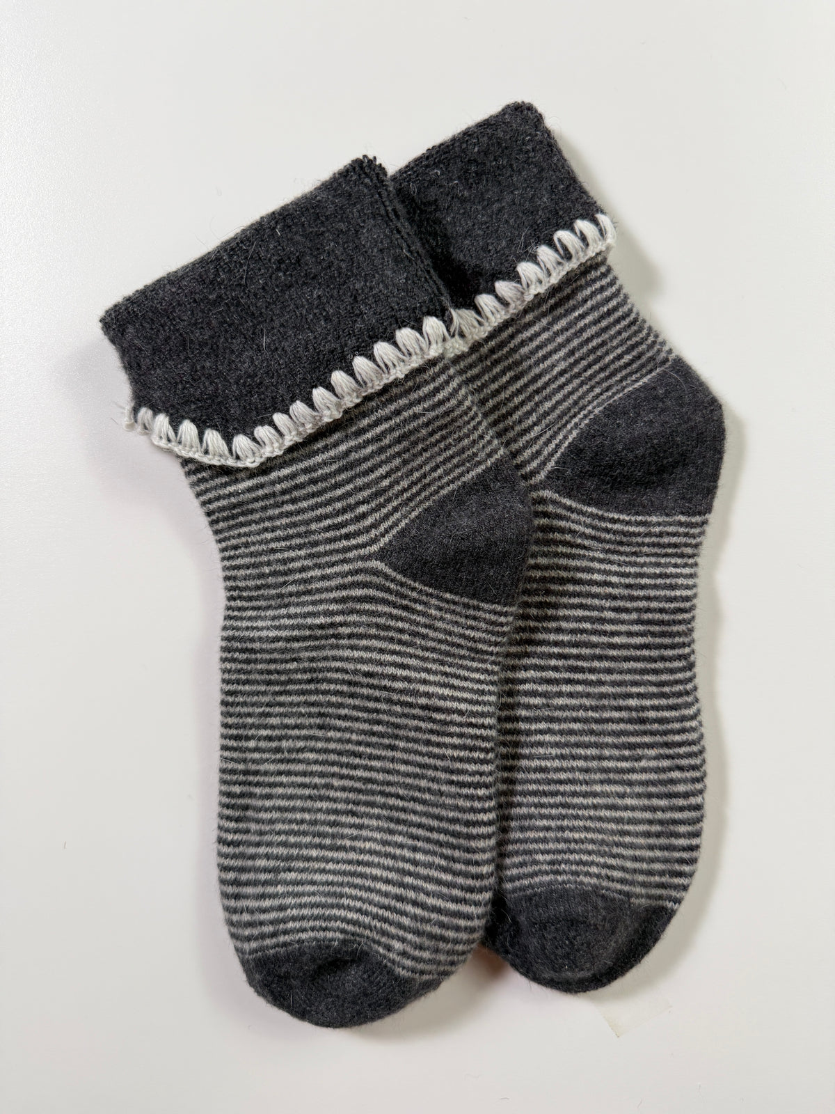 Cozy Boot Socks — Contrast Cuff Charcoal Black — IMG_9081