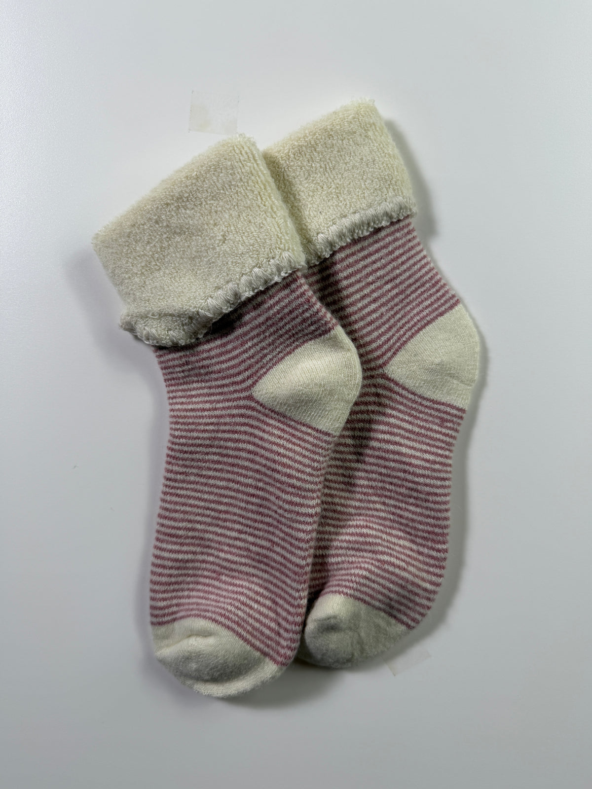 Cozy Boot Socks — Contrast Cuff Mauve Cream — IMG_9085