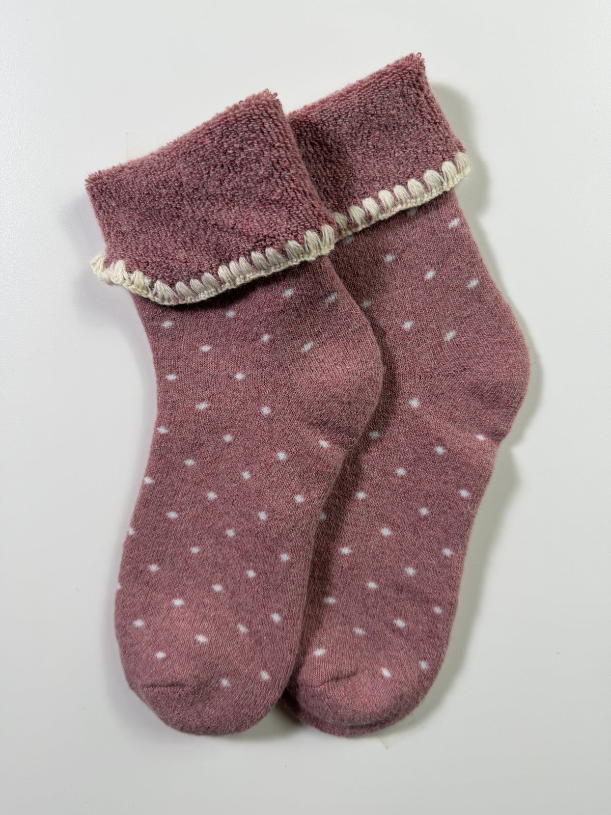 Cozy Boot Socks — Dot Mauve — IMG_9093