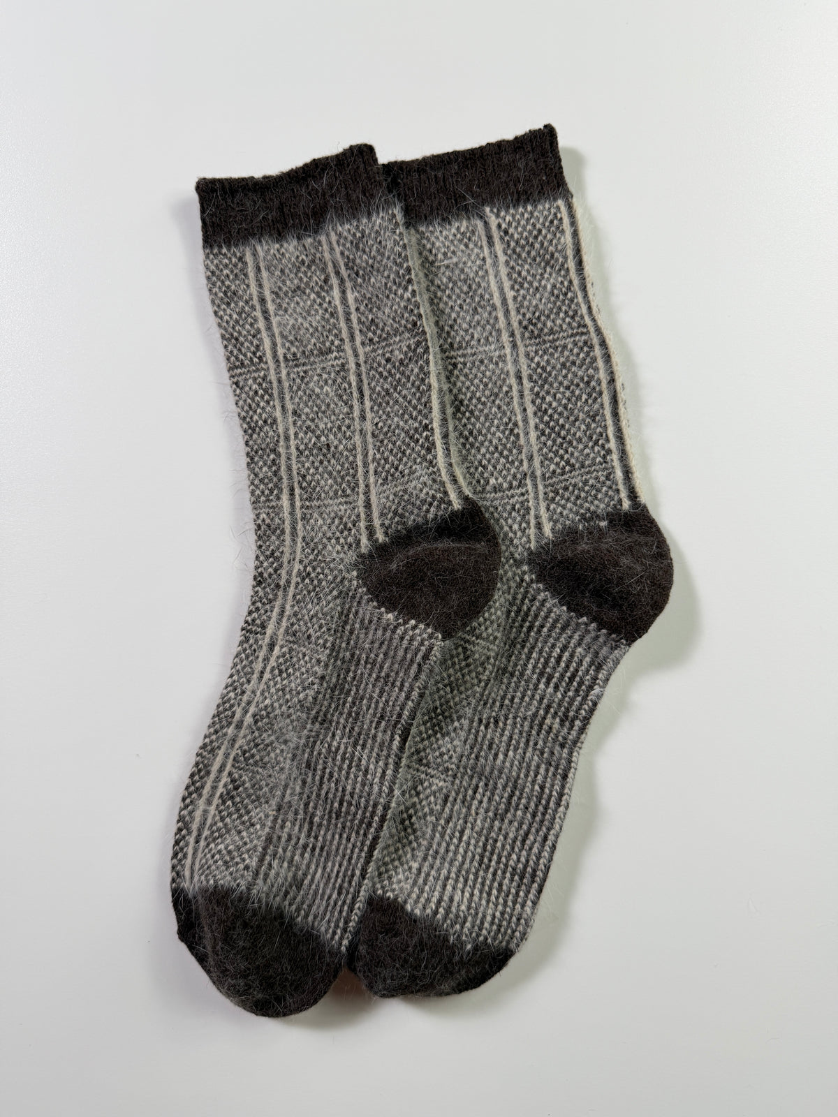 Munsel Heritage Weave Socks — Brown / Cream — IMG_8956