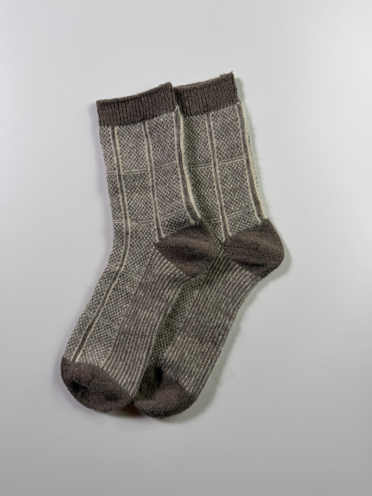 Munsel Heritage Weave Socks — Brown / Gray — IMG_8948
