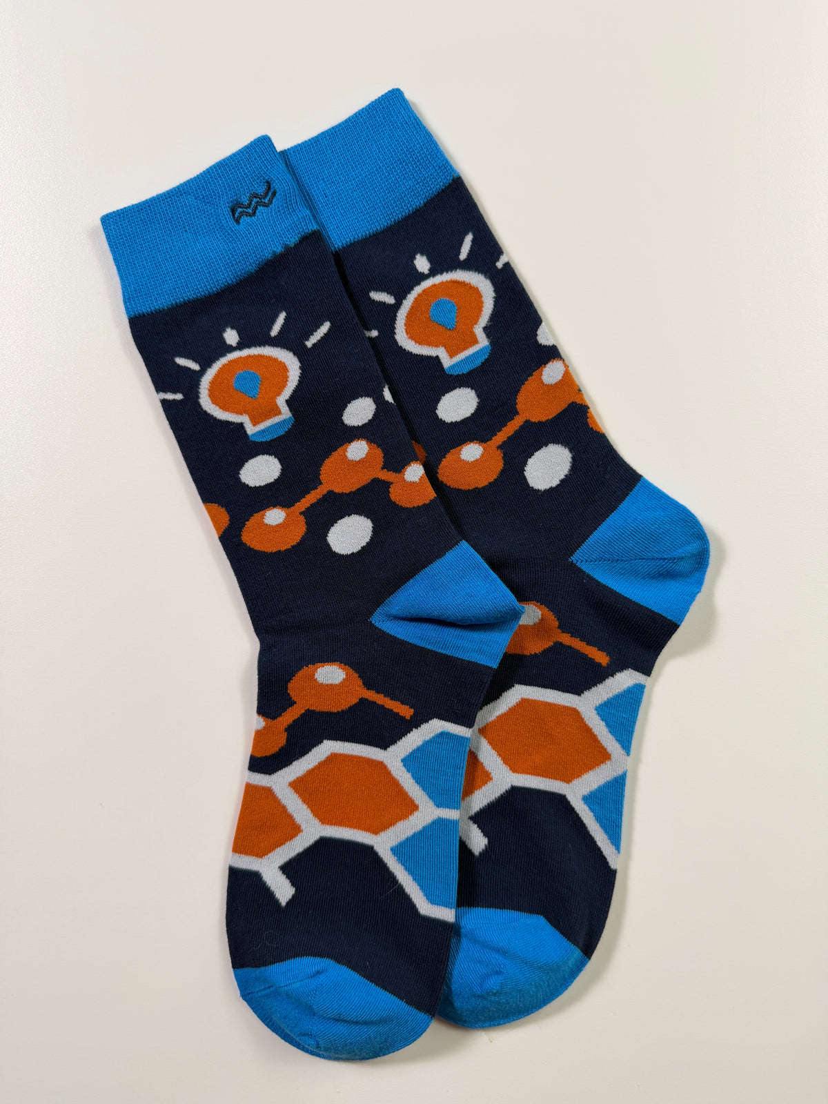 Munsel Smooth Graphic Crew Socks in Blue Abstract II