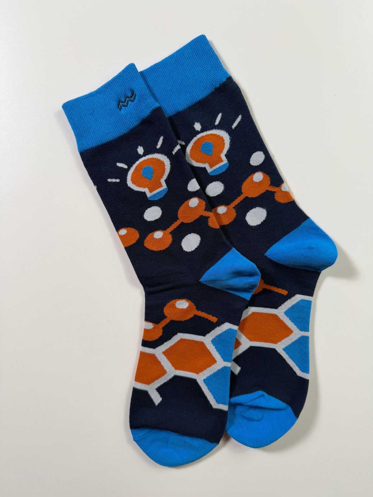 Munsel Smooth Graphic Crew Socks in Blue Abstract