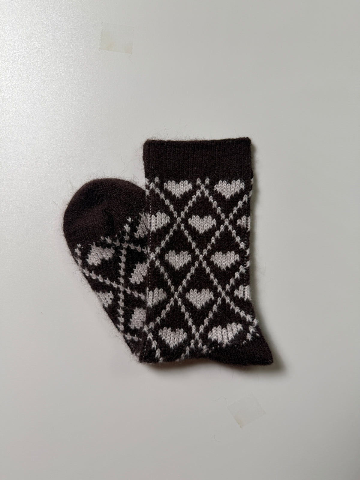 Munsel Geo Knit Socks in Brown