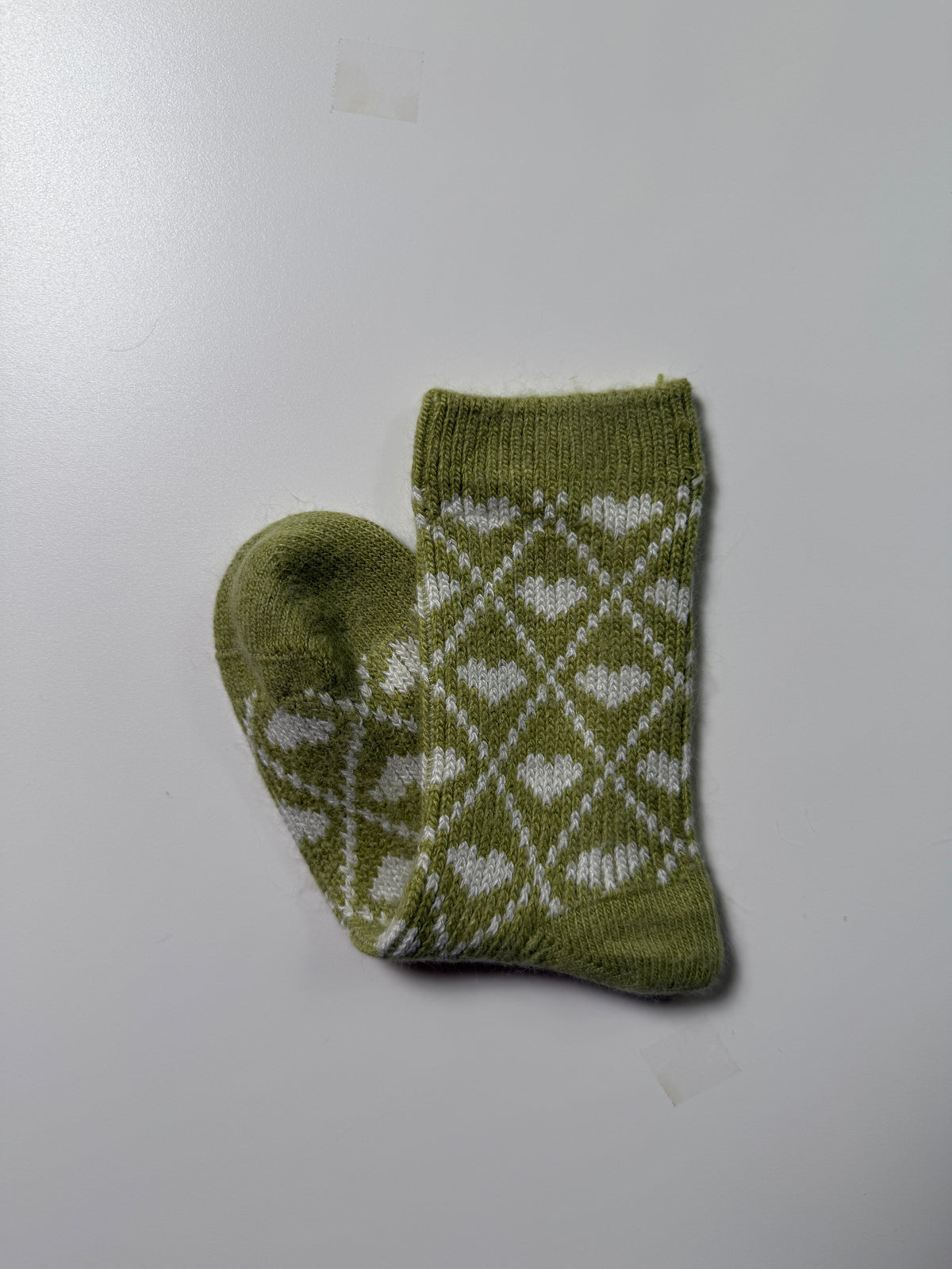 Munsel Geo Knit Socks in Olive