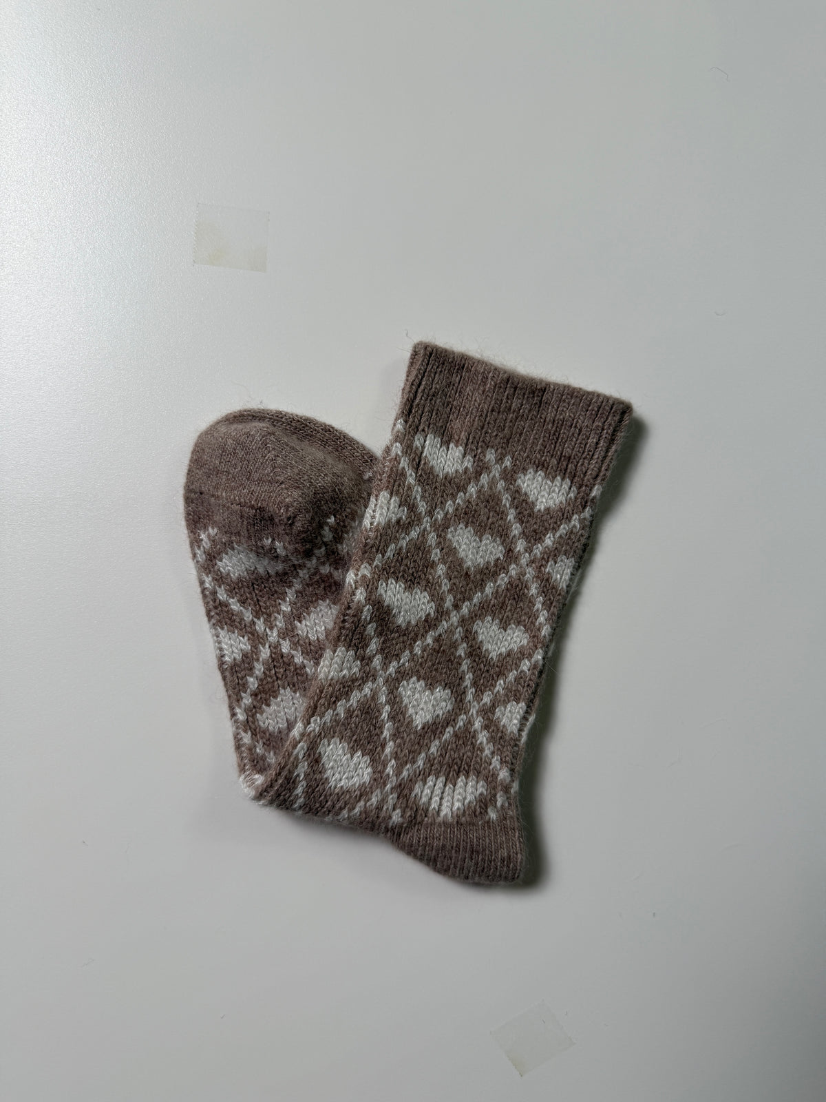 Munsel Geo Knit Socks in Taupe