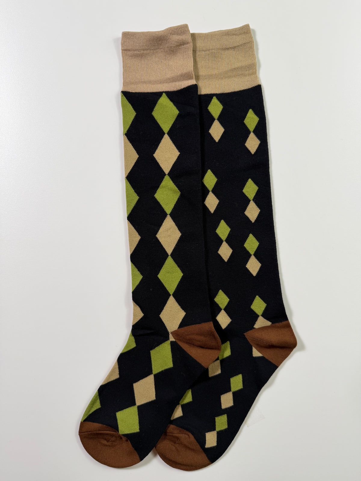 Munsel Geometric Dress Socks in Black Diamond