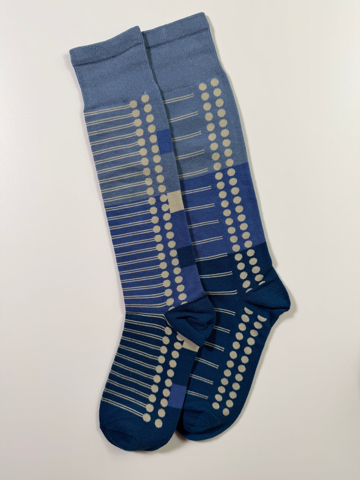 Munsel Geometric Dress Socks in Blue Dash