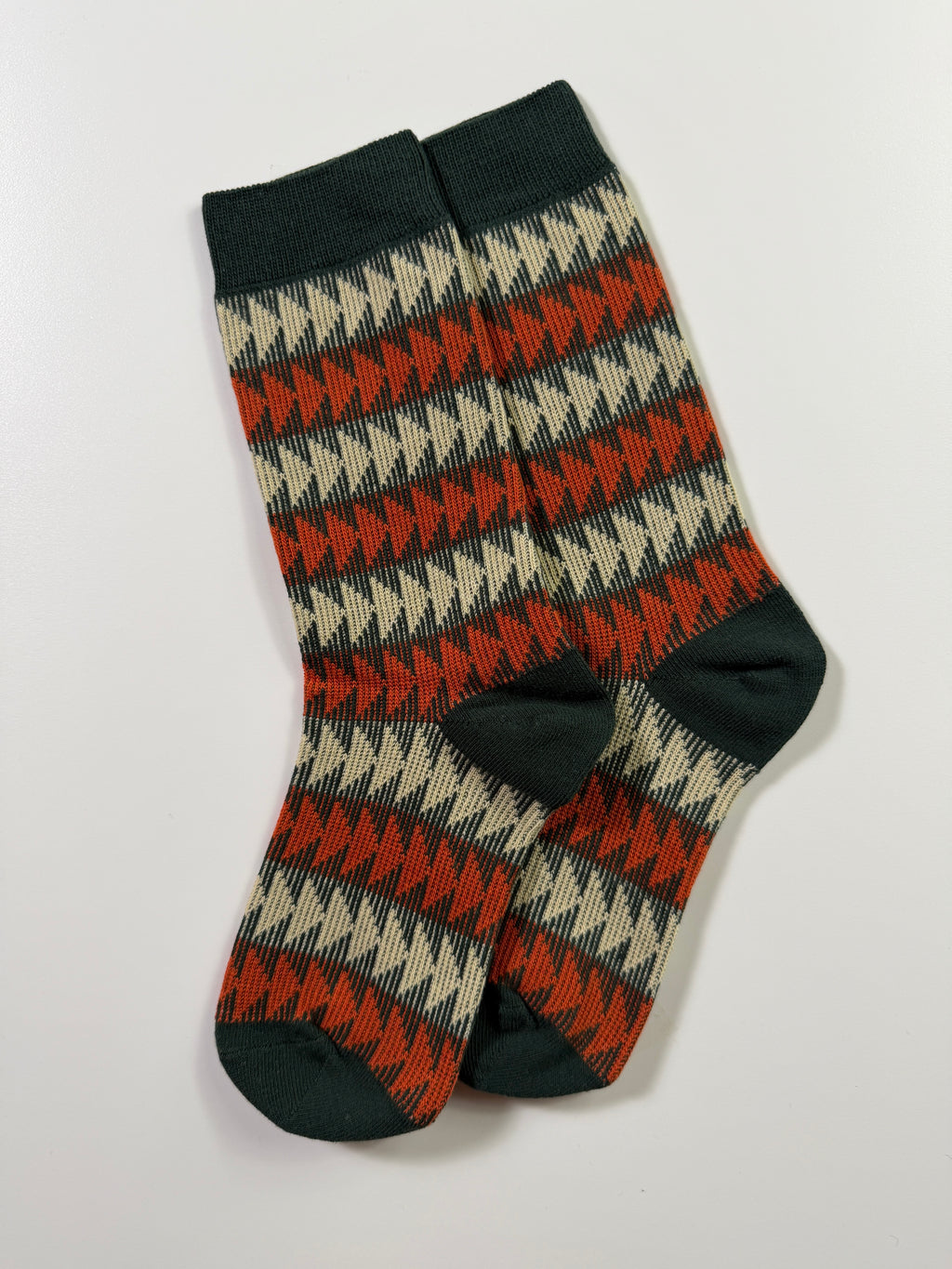 Munsel Heritage Geo Socks in Rust and Green