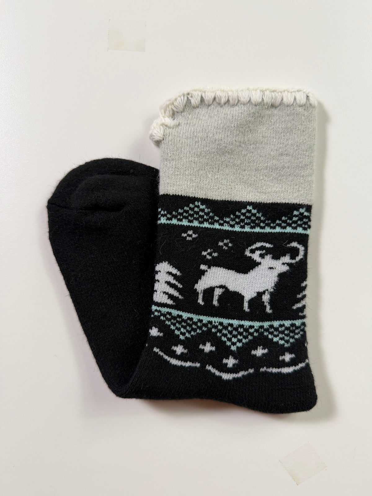 Cozy Boot Socks — Nordic Black Reindeer — IMG_9069