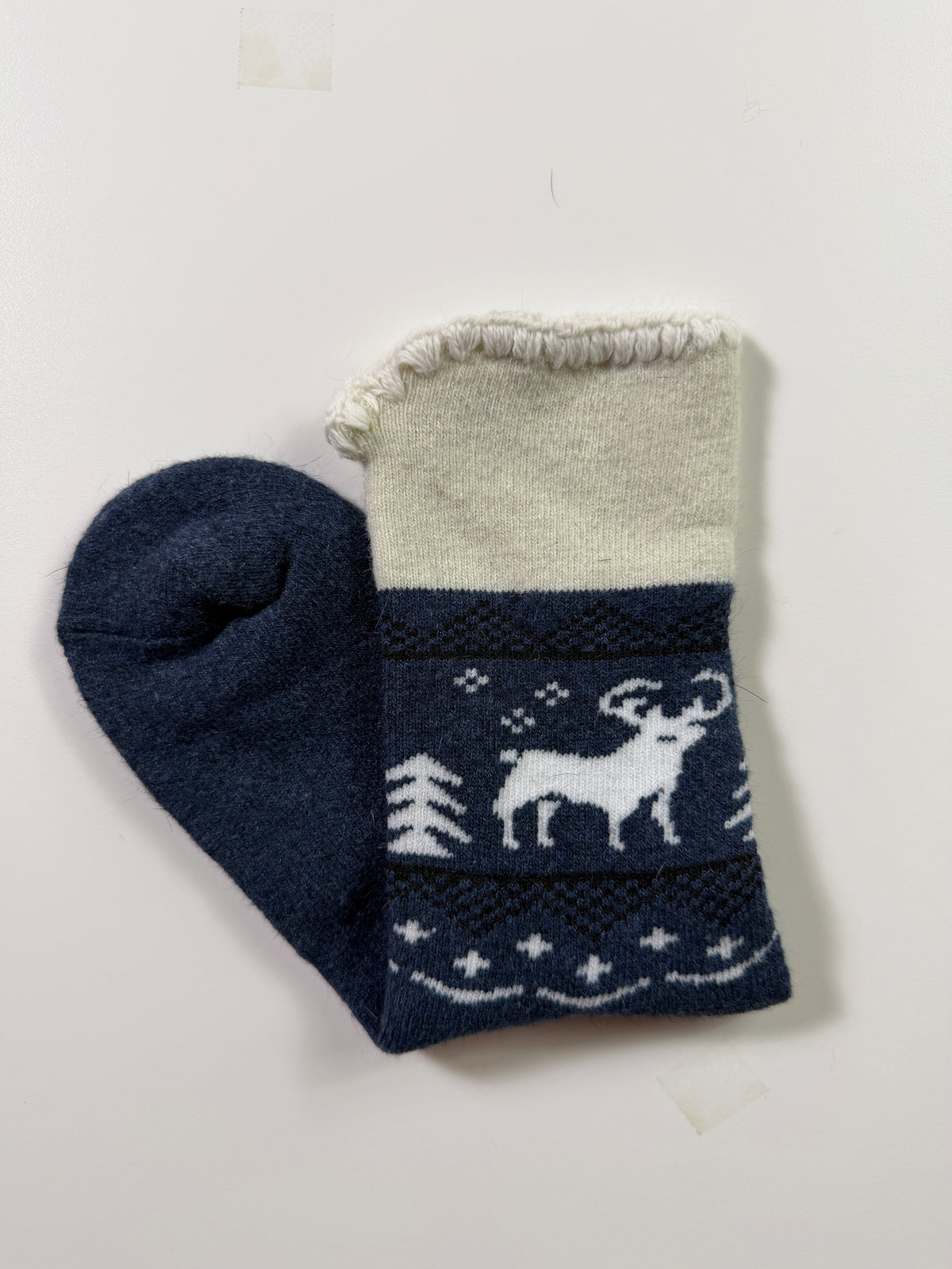 Cozy Boot Socks — Nordic Navy Reindeer — IMG_9071