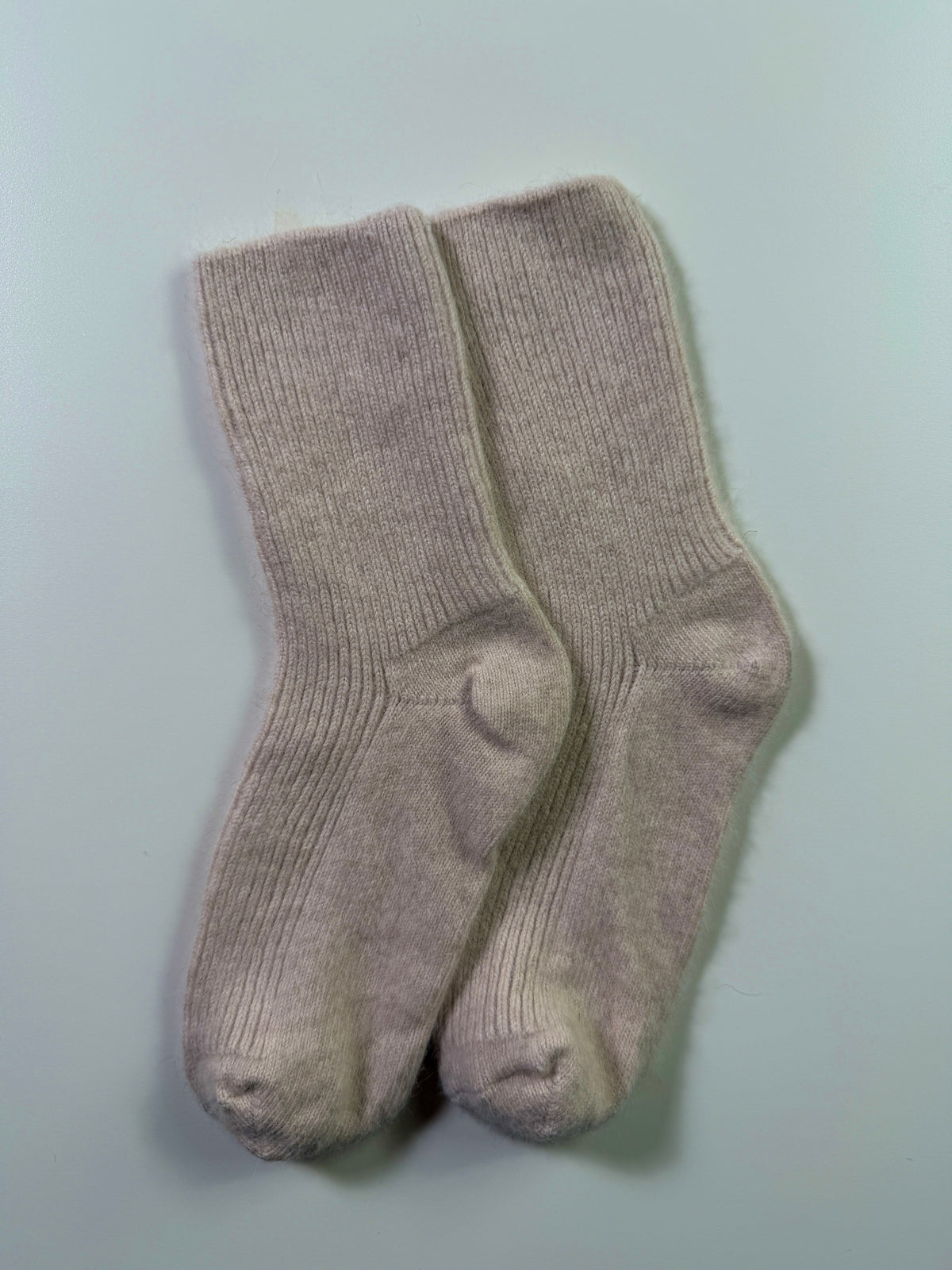 Munsel Plush Everyday Crew Socks in Light Gray