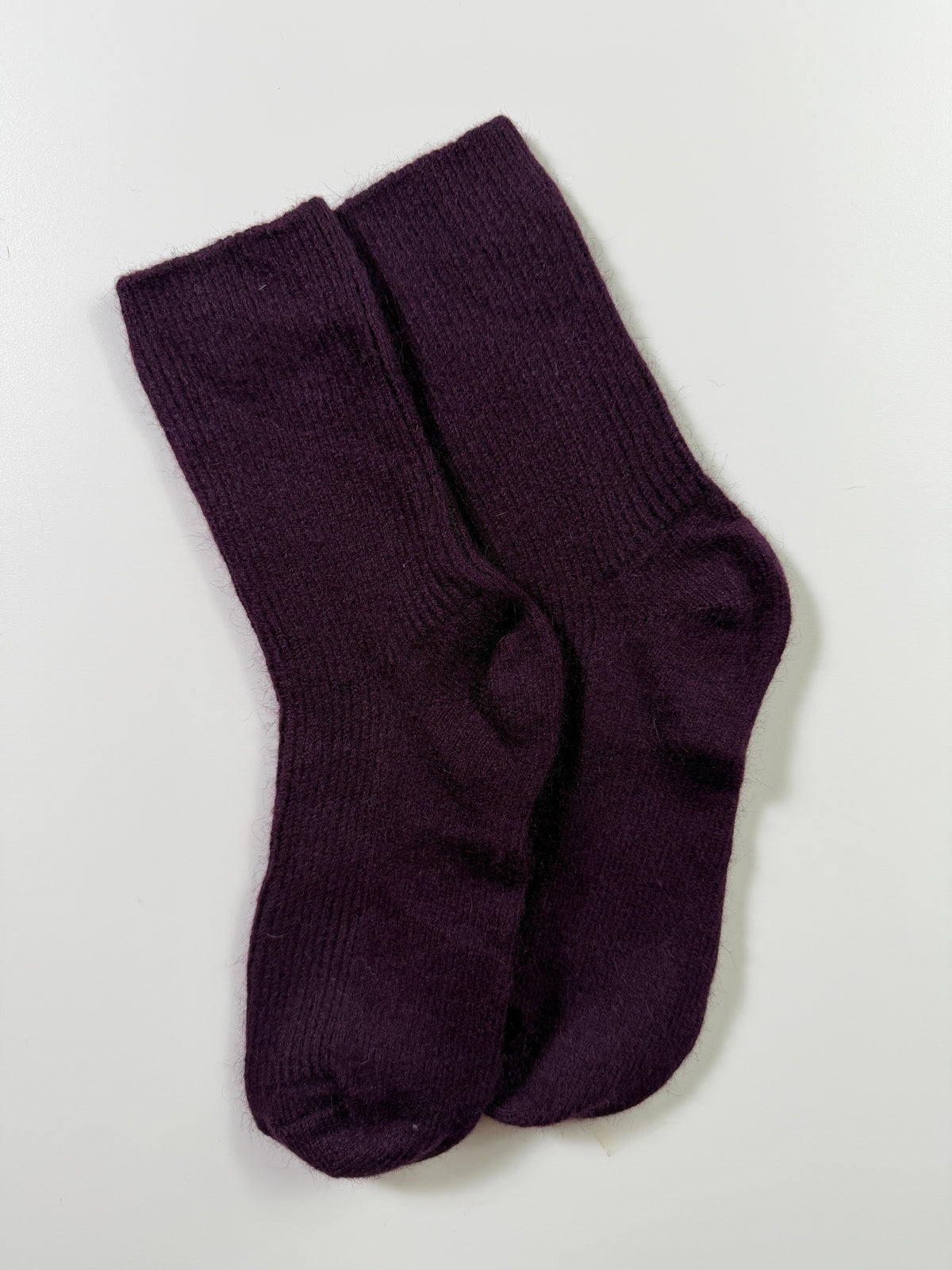 Munsel Plush Everyday Crew Socks in Plum