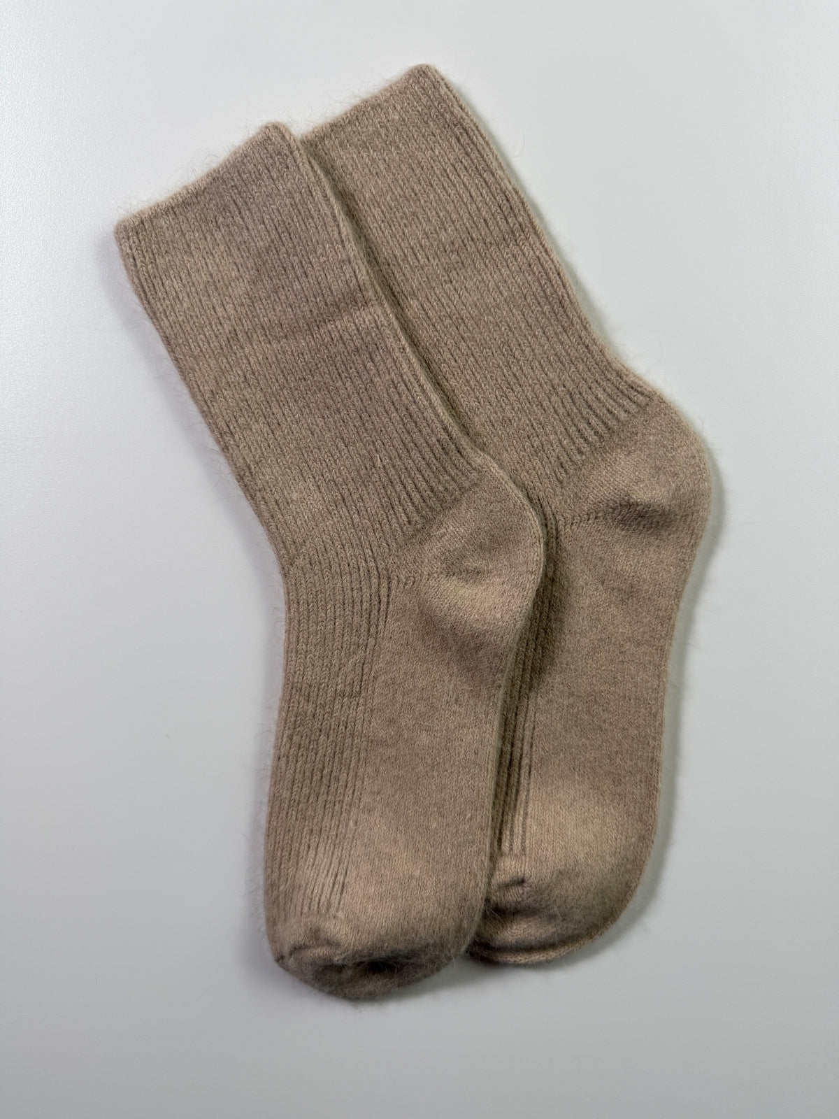 Munsel Plush Everyday Crew Socks in Taupe