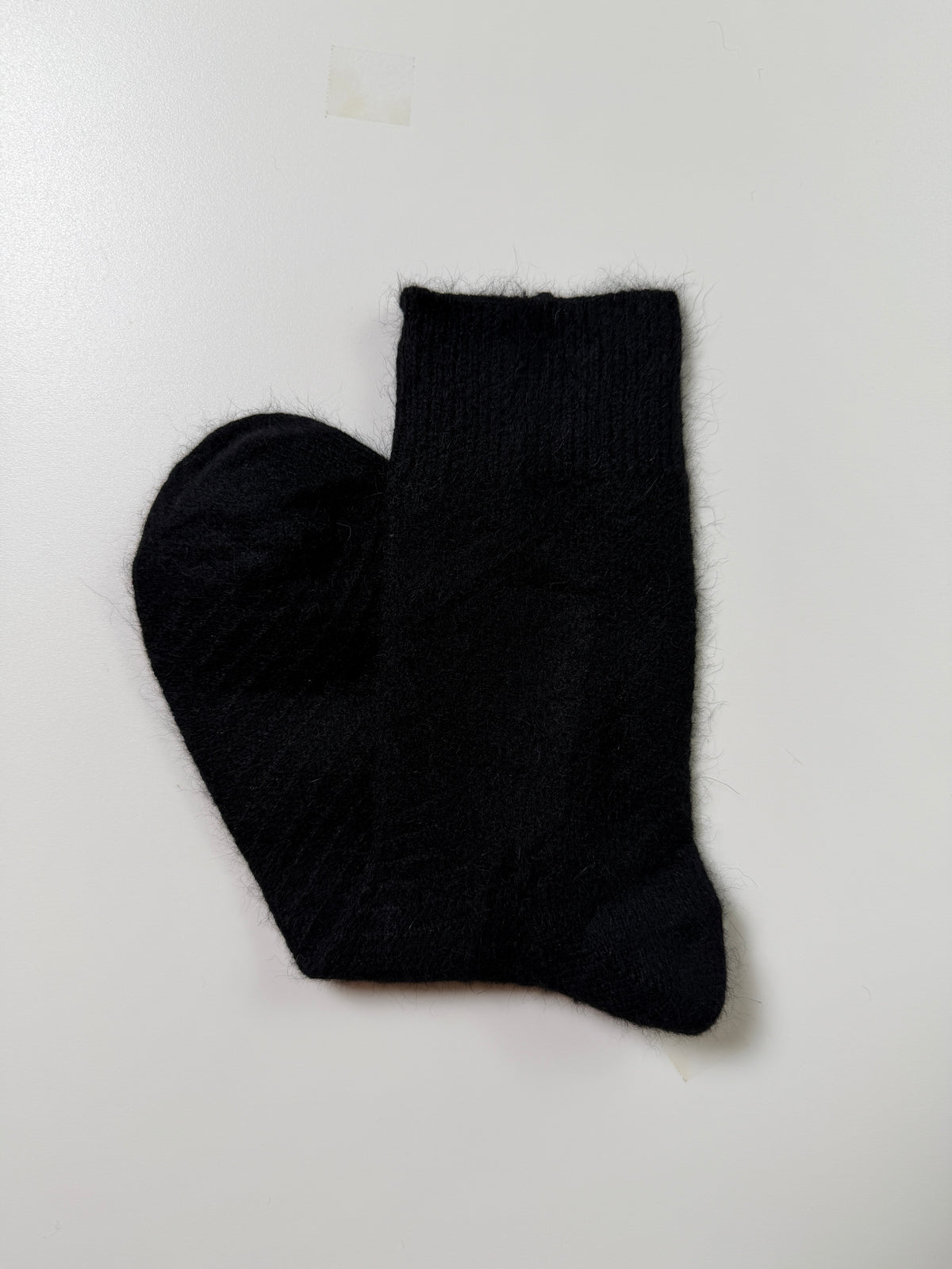 Munsel Plush Knit Crew Socks in Black
