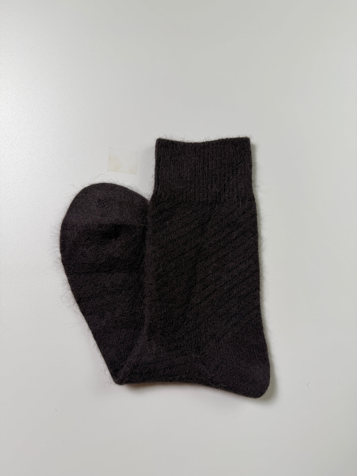 Munsel Plush Knit Crew Socks in Charcoal